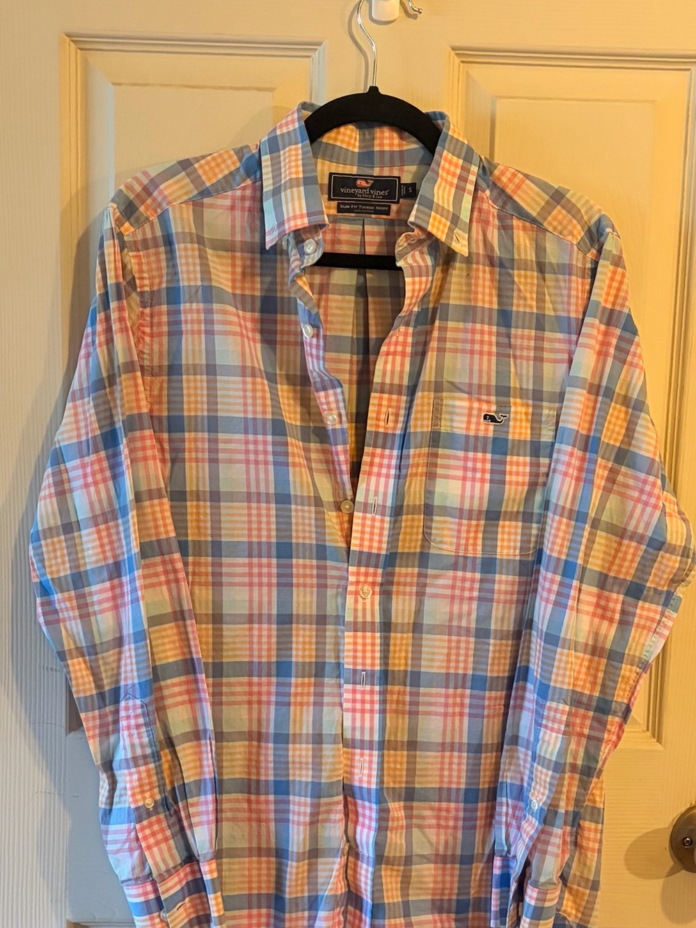 Vineyard Vines Men’s S Slim Fit Tucker Shirt Pastel Plaid 100% Cotton